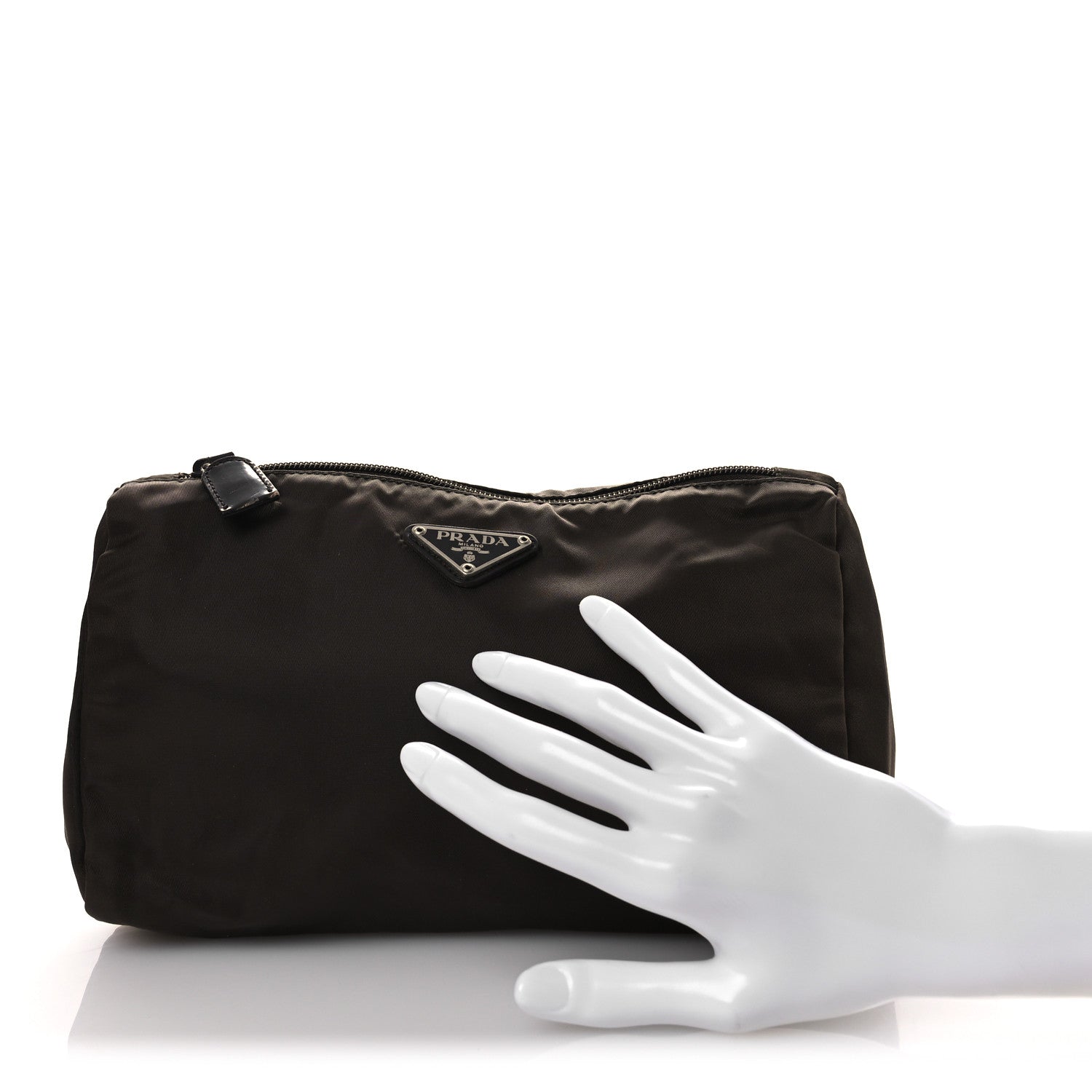 Prada Nylon Vela Cosmetic Pouch Brown 2 of 14