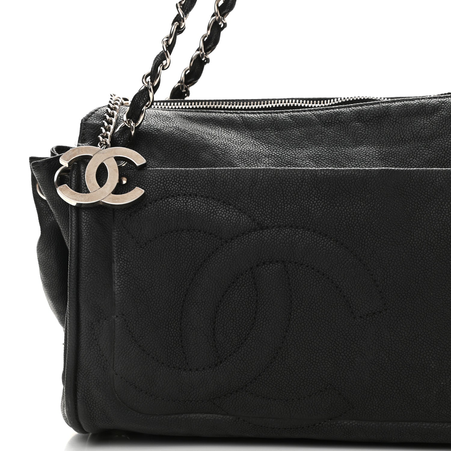 Chanel Caviar Diagonal Ligne Tote Black 8 of 10