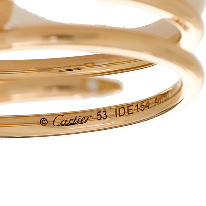 Cartier 18K Pink Gold Diamond Double Juste Un Clou Ring 53 6.25 5 of 5