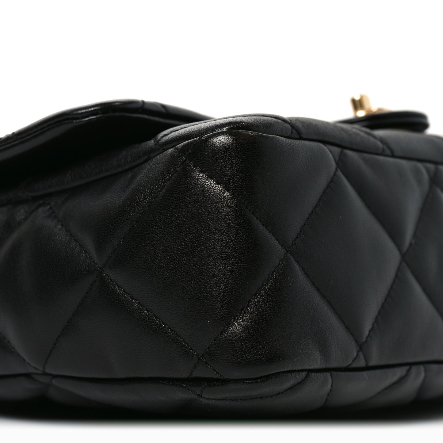 Lambskin Quilted Large CC Funky Town Flap Black