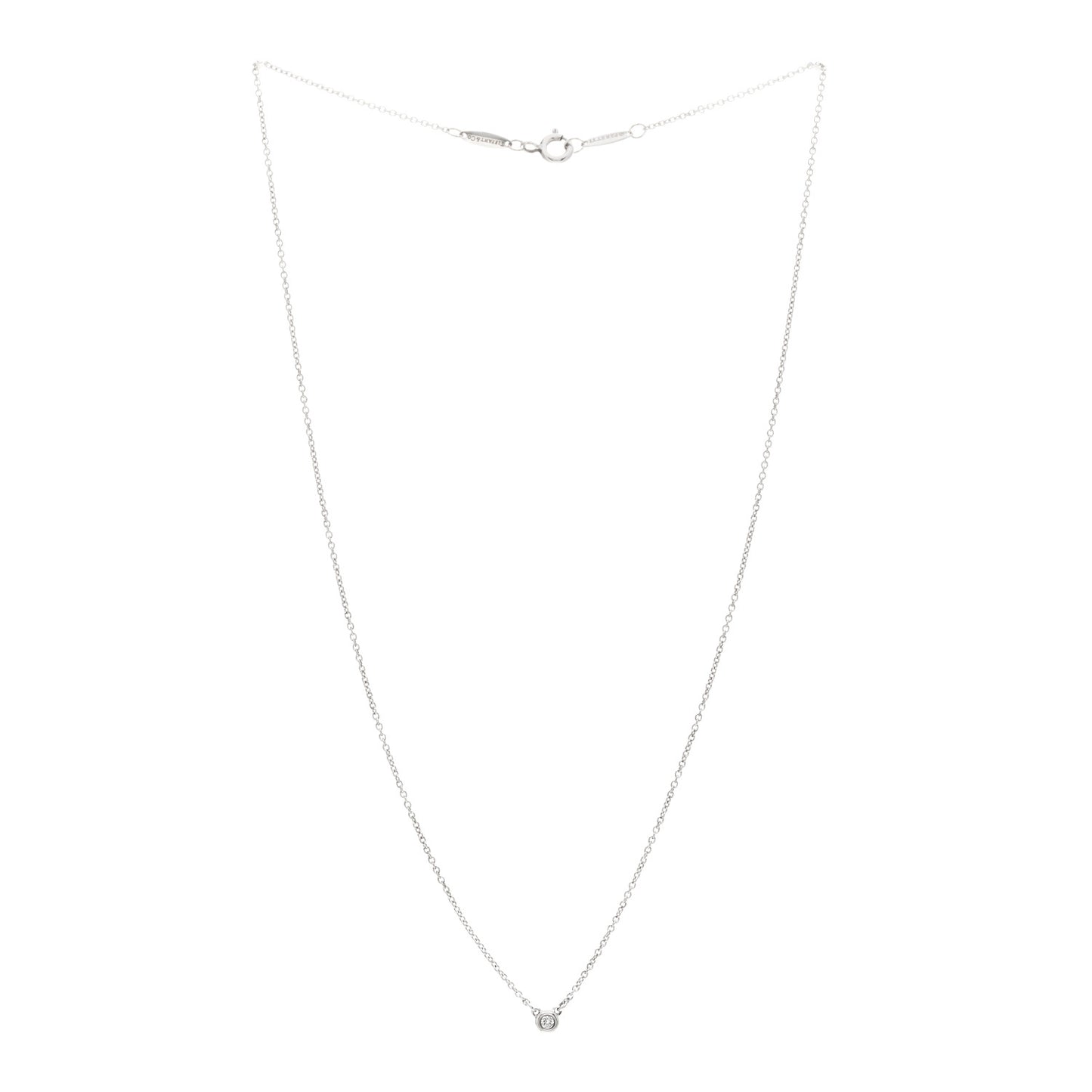 Sterling Silver Diamond .05ct Elsa Peretti Diamonds by the Yard Pendant Necklace