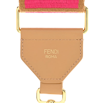 Fendi Ribbon Vitello King FF 1974 Adjustable Strap You Marrone Pink 3 of 4