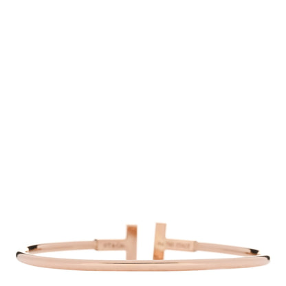 Tiffany 18K Rose Gold Mother of Pearl T Wire Bracelet 2 of 4
