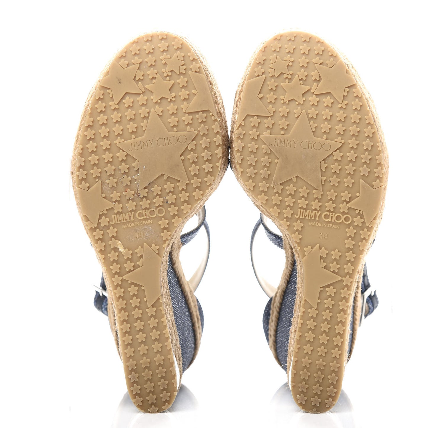 Denim Braided Portia 120 Platform Wedge Sandals 39 Navy