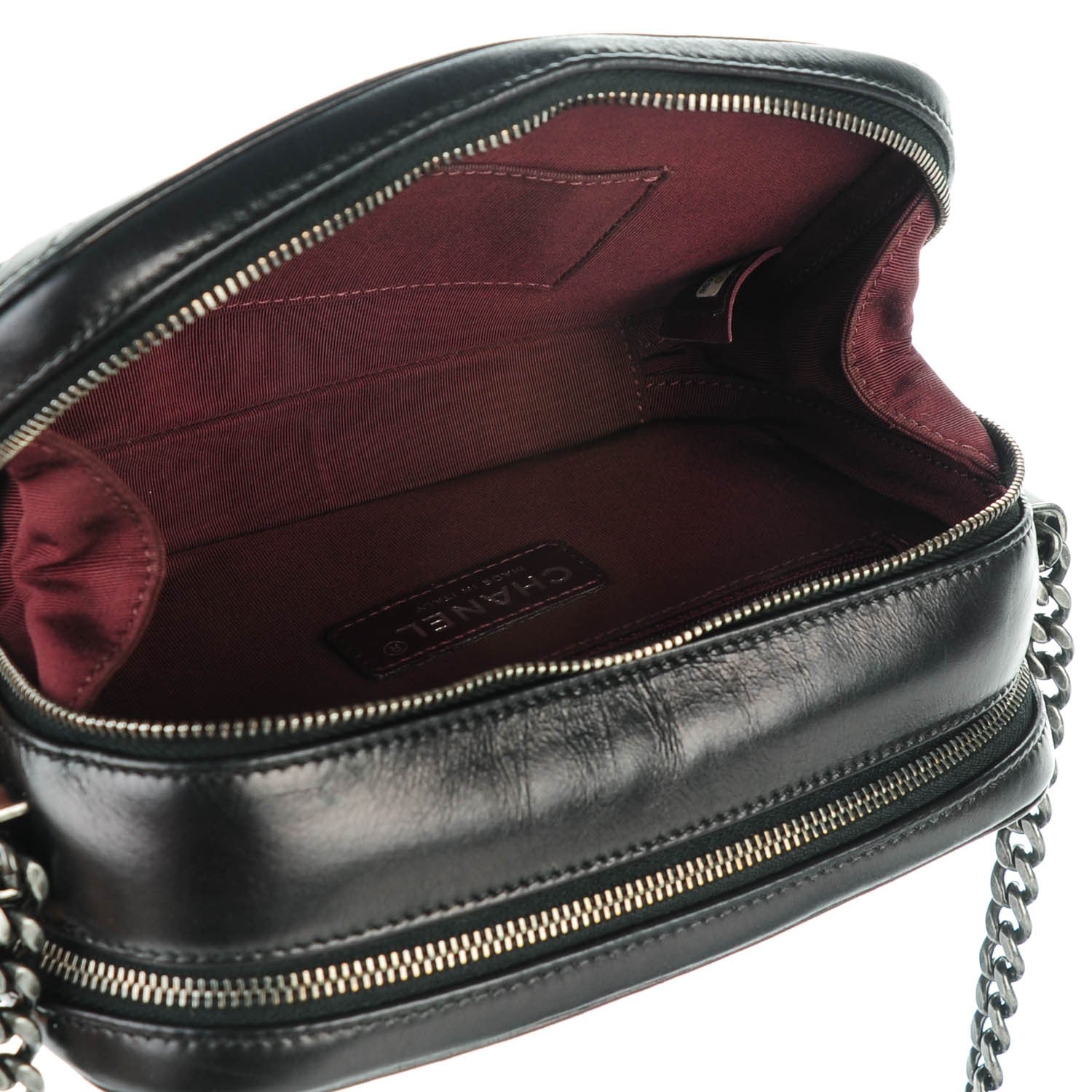 Chanel Glazed Calfskin Small Coco Boy Camera Case Black 5 of 7