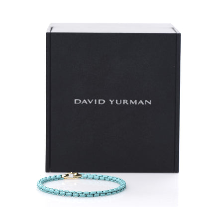 David Yurman Sterling Silver 14K Yellow Gold Acrylic Bel Aire 4mm Chain Bracelet Turquoise 5 of 5