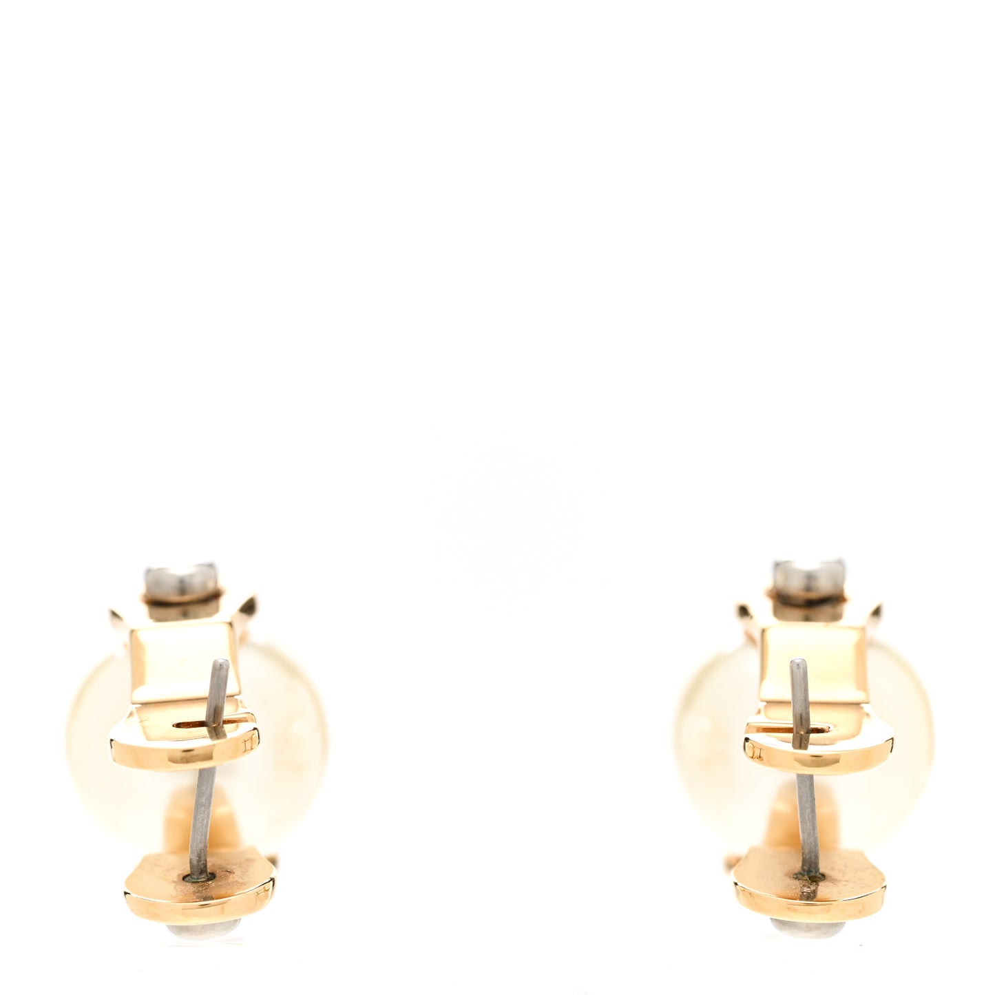 Metal Pearl LV Speedy Earrings Gold