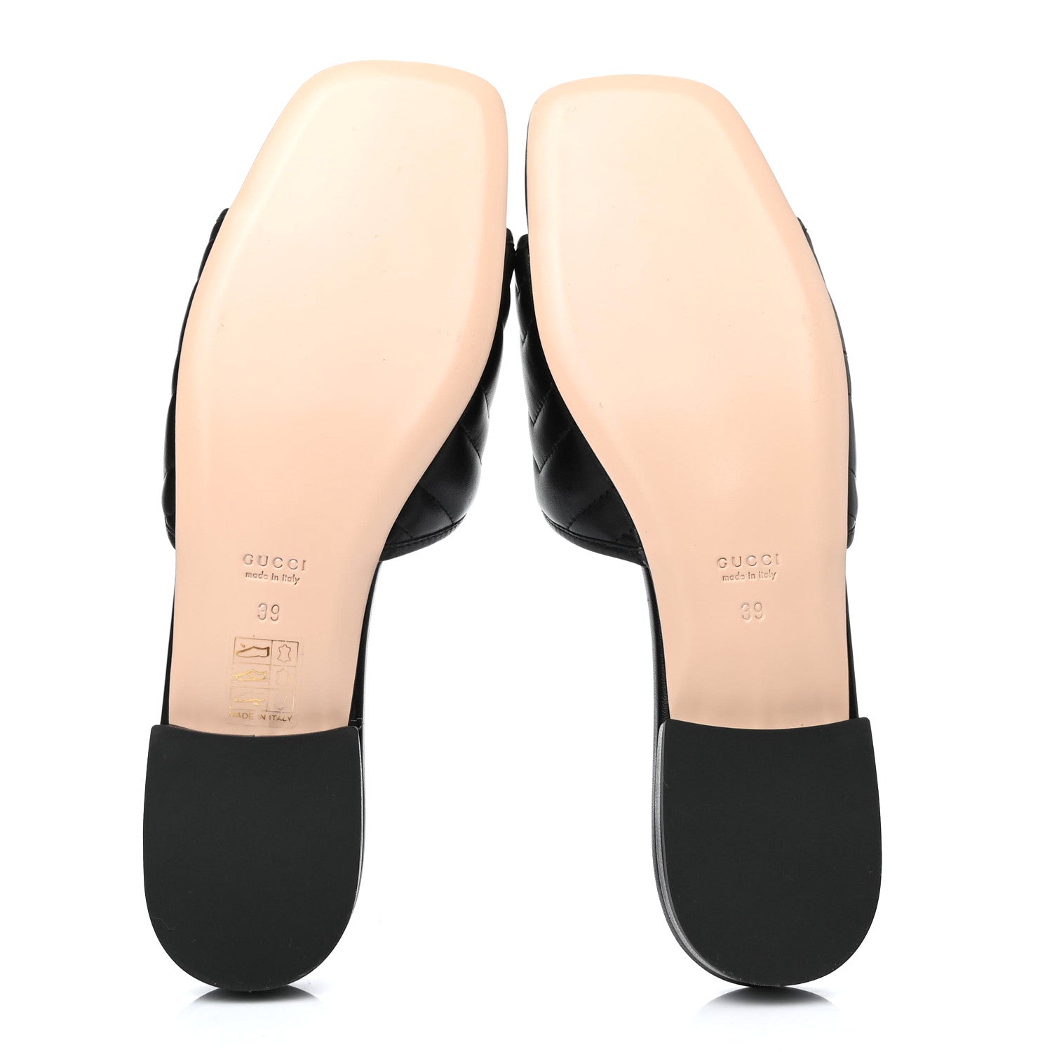 Gucci Nappa Matelasse GG Marmont Flat Slide Sandals 39 Black 4 of 4