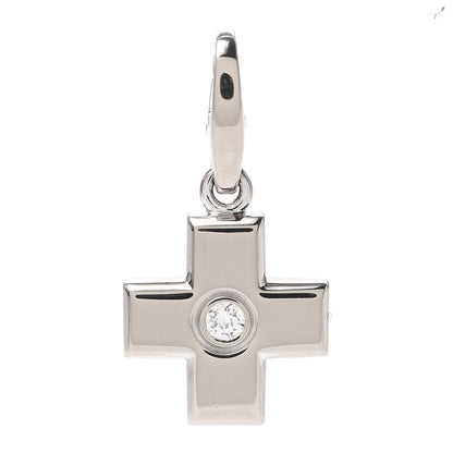 Cartier 18K White Gold Diamond Cross Charm 1 of 3