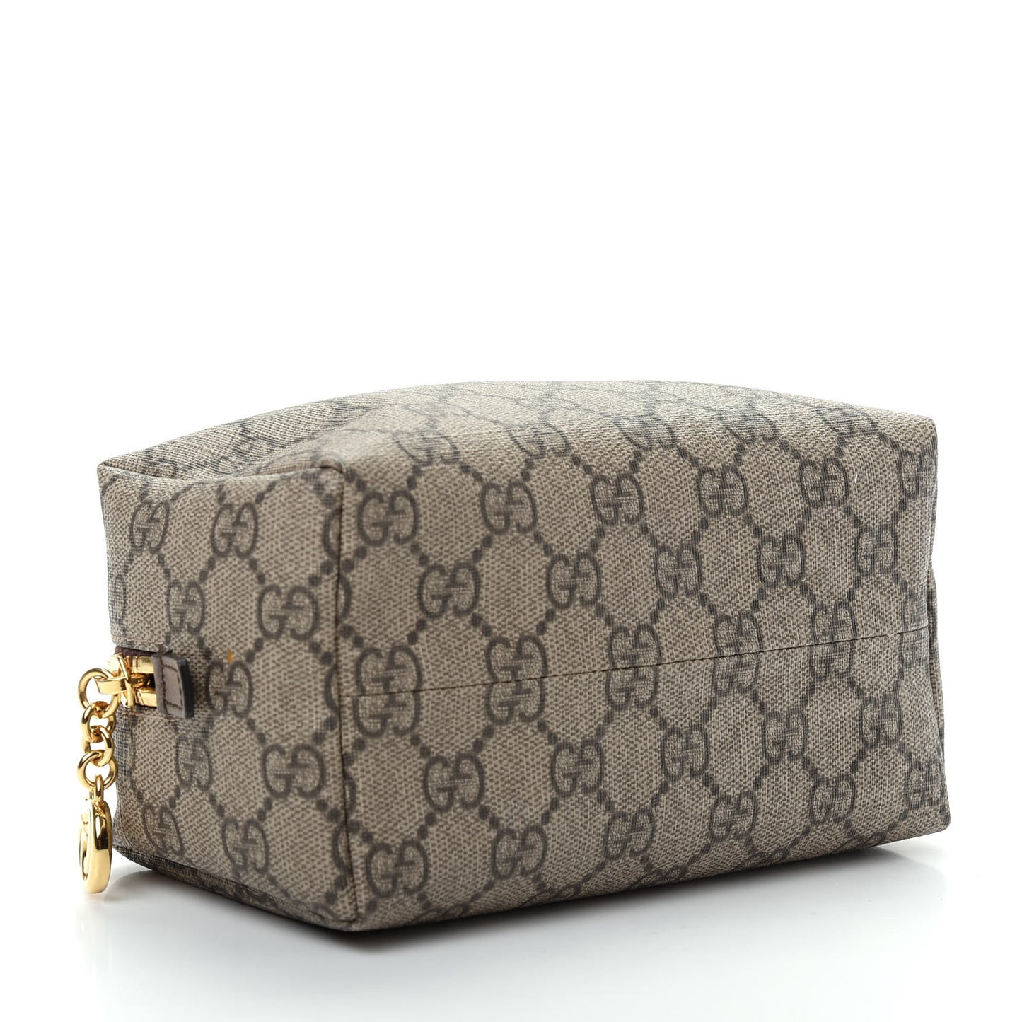 Soft GG Supreme Monogram Calfskin Medium Ophidia Cosmetic Case Beige Ebony New Acero