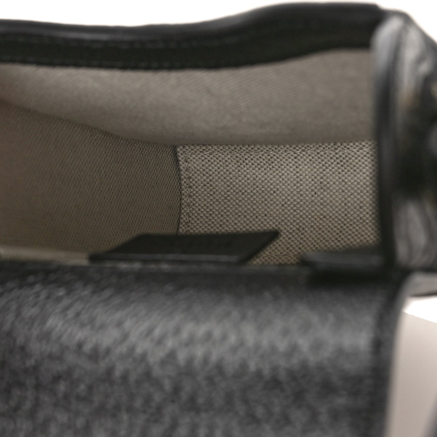 Jacquard Black Denim GG Monogram Textured Dollar Calfskin Mini Horsebit 1955 Crossbody Bag Black Ivory