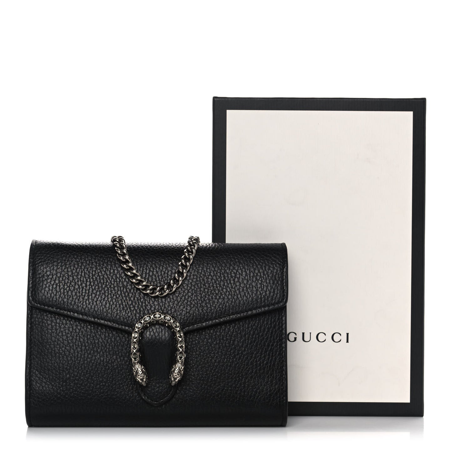 Calfskin Mini Dionysus Chain Wallet Black