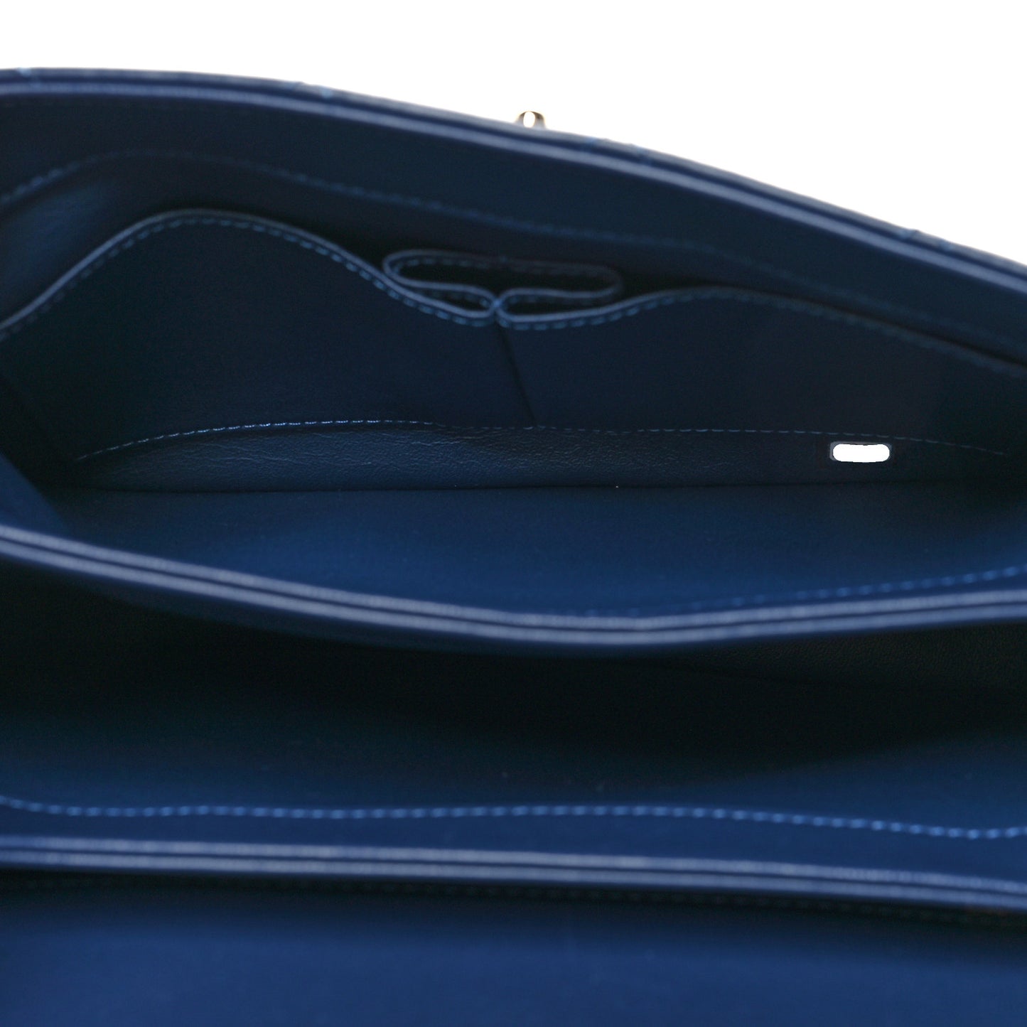 Lambskin Quilted Small Trendy CC Flap Dual Handle Bag Navy