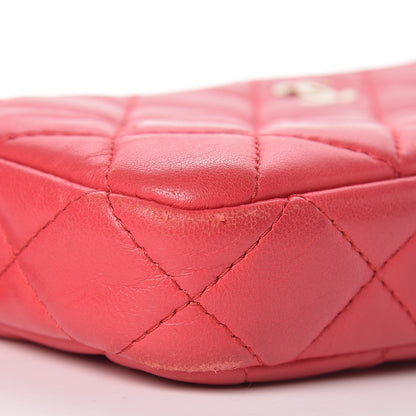 Chanel Lambskin Quilted Small Clutch With Chain Dark Pink 9 of 11