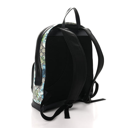 Gucci GG Supreme Monogram Blooms Medium Day Backpack Beige Blue Navy 3 of 10