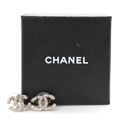 Chanel Crystal Twisted CC Earrings Silver 5 of 5