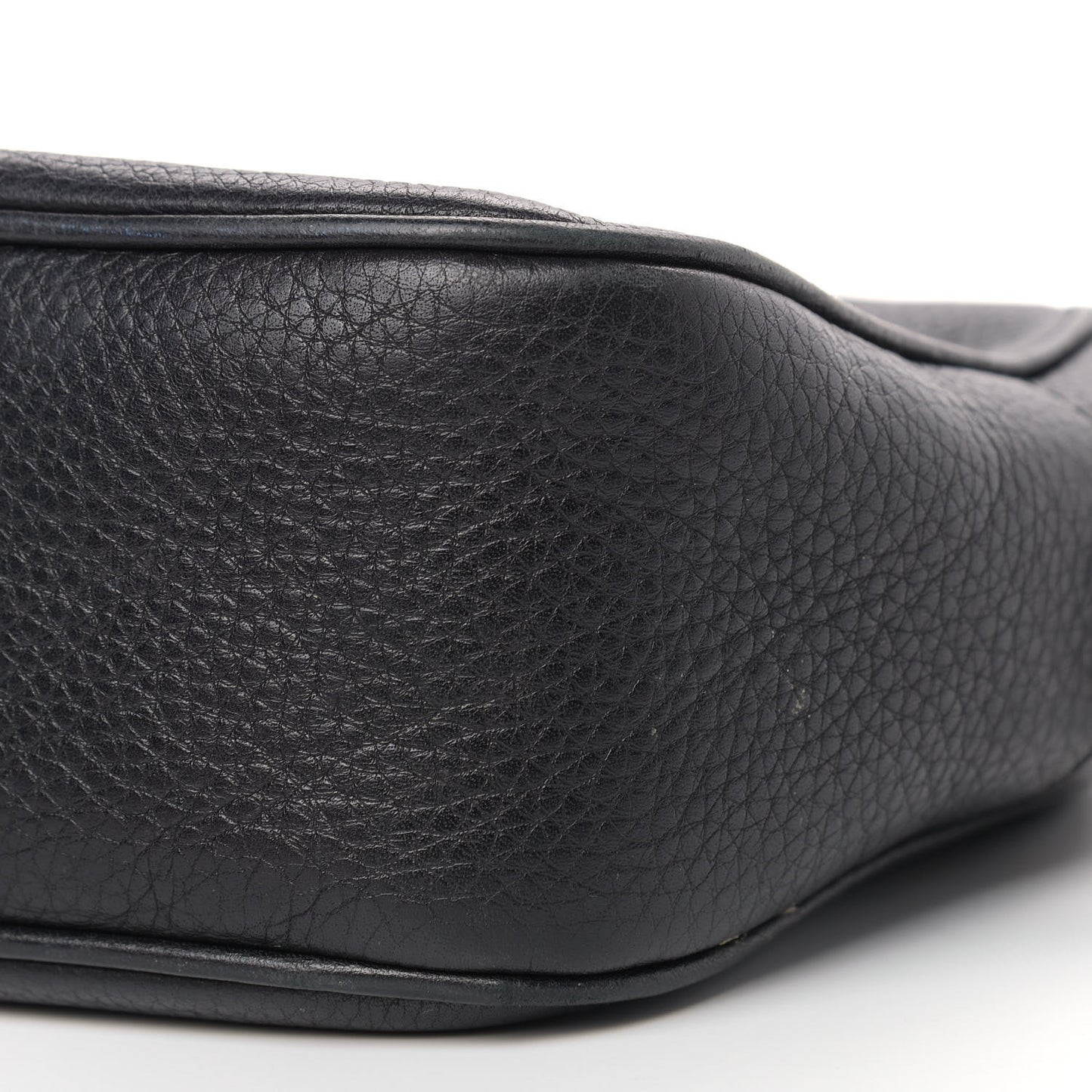 Pebbled Calfskin Small Soho Disco Bag Black