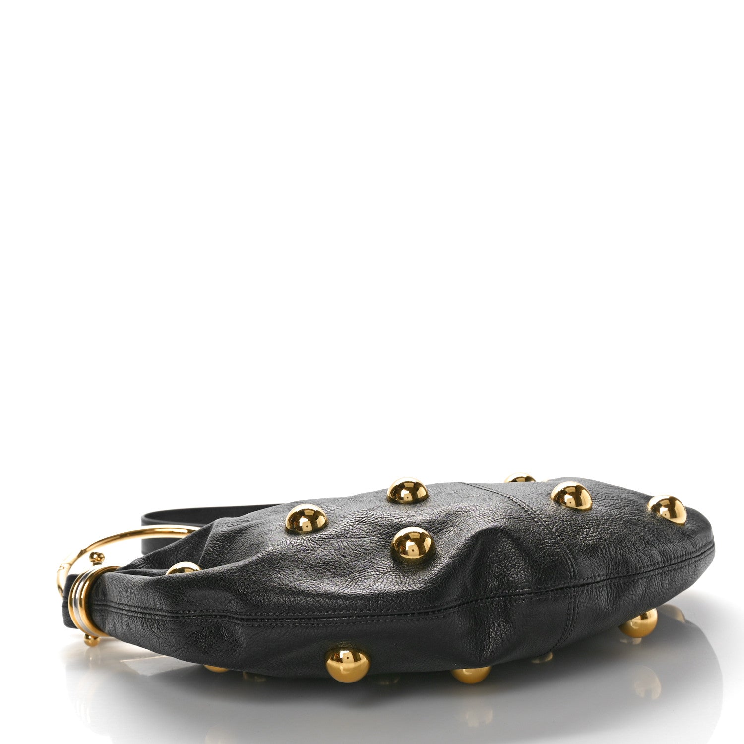Chloe Calfskin Studded Small Bracelet Hobo Bag Black 4 of 9