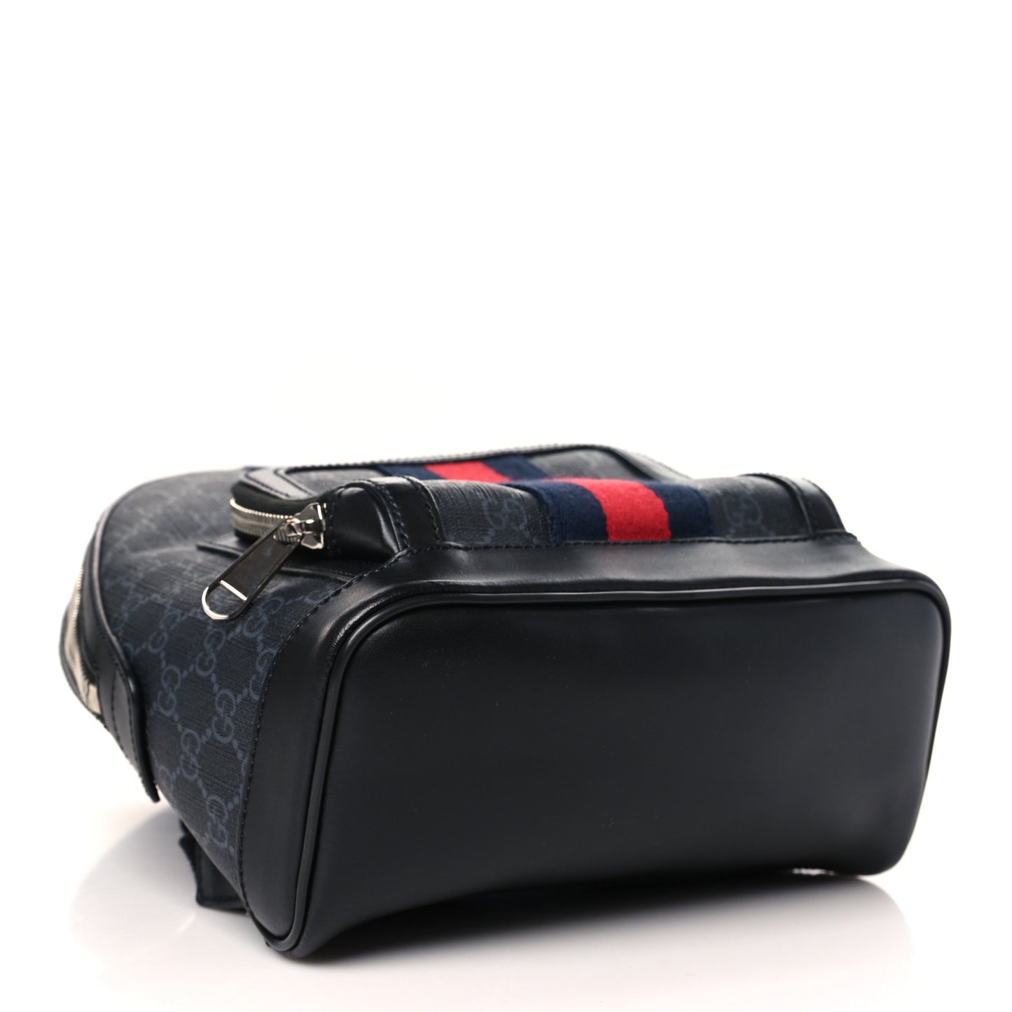 GG Supreme Monogram Appia Calfskin Web Small Day Backpack Black