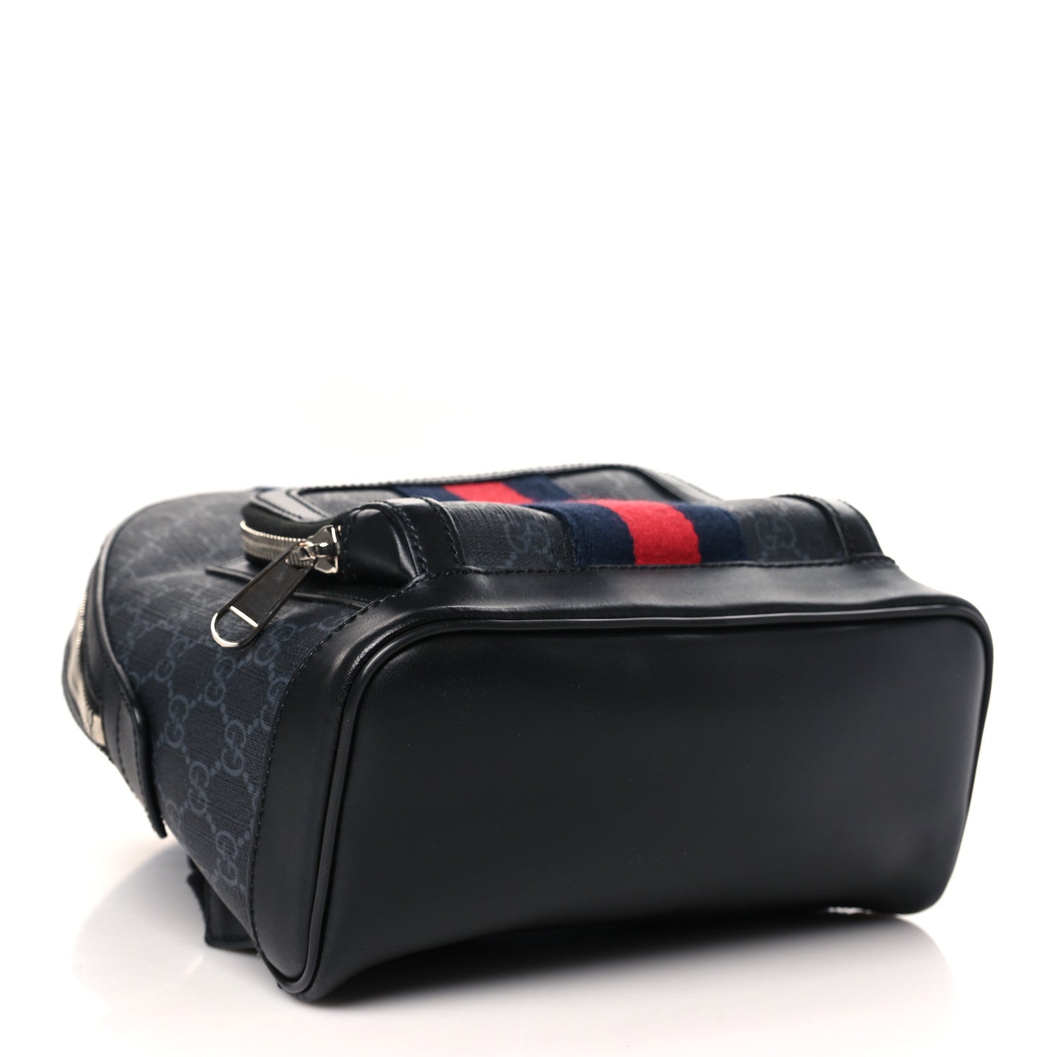 Gucci GG Supreme Monogram Appia Calfskin Web Small Day Backpack Black 4 of 9