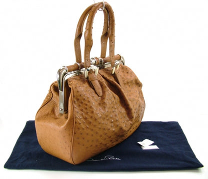 FASHIONPHILE OSCARDELARENTAOstrichLarrabeFrameCognac 3 of 8