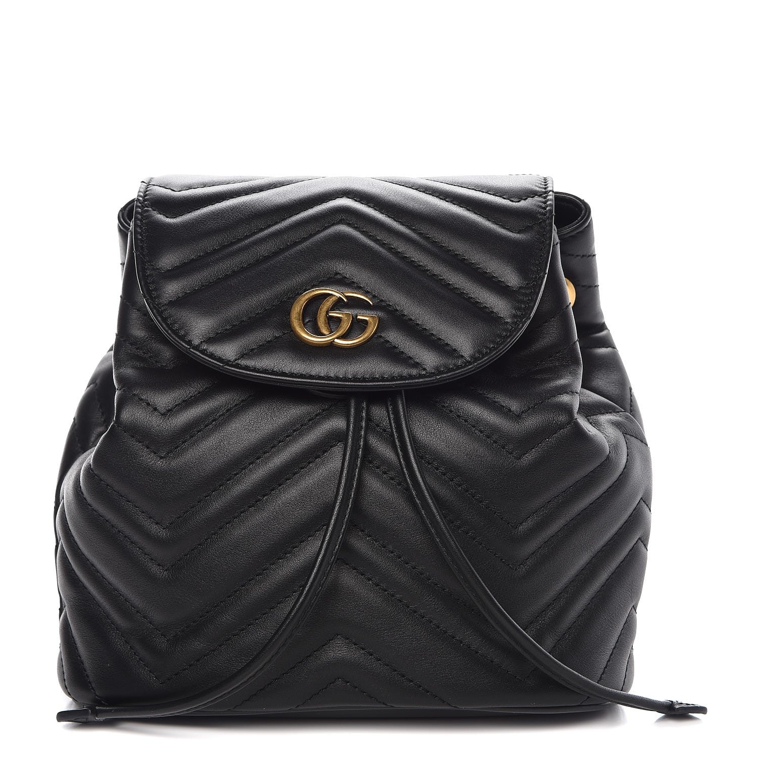 Gucci Calfskin Matelasse GG Marmont Flap Backpack Black 1 of 7