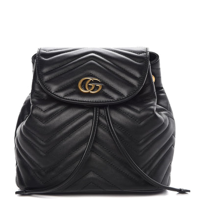 Gucci Calfskin Matelasse GG Marmont Flap Backpack Black 1 of 7