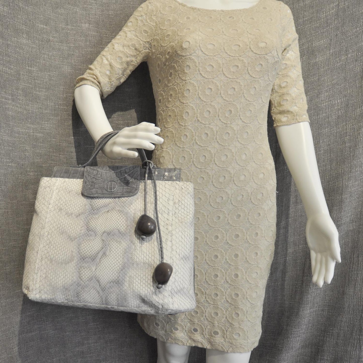 Crocodile Python Framed Satchel