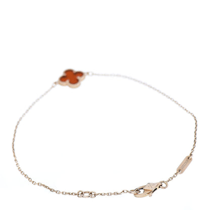 Van Cleef & Arpels 18K Rose Gold Carnelian Sweet Alhambra Bracelet 3 of 6