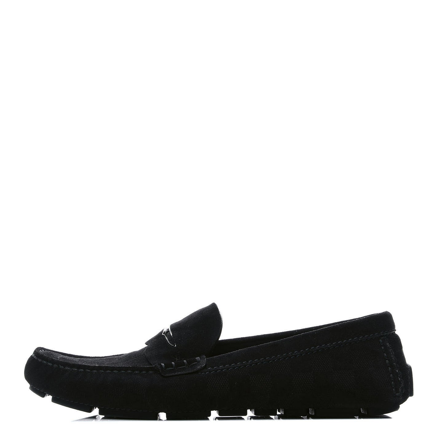 Suede Calfskin Mens Moccasin Loafers 8 Black