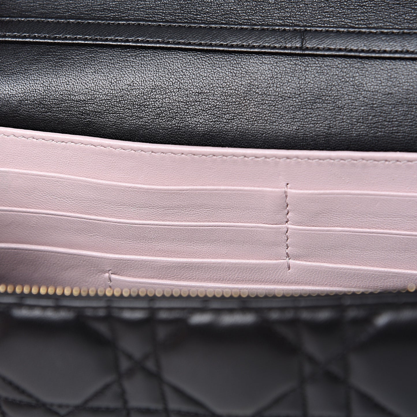 Lambskin Cannage Miss Dior Promenade Pouch Black