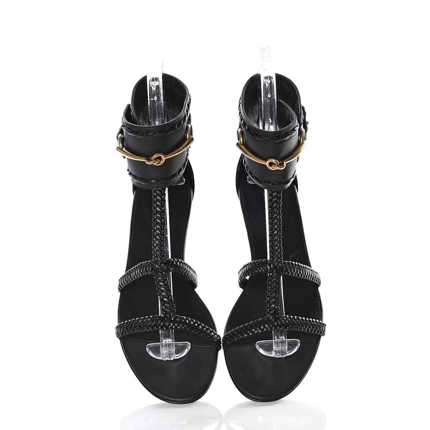 Calfskin Malaga Kid Sandals 39.5 Black