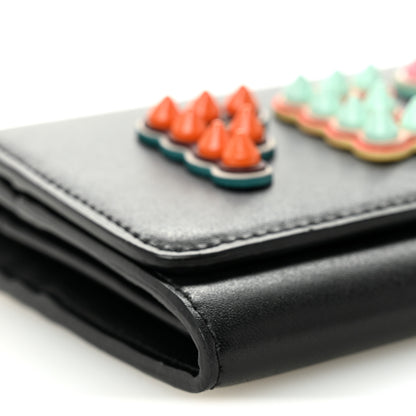 Fendi Vitello Liberty Fun Fair Studded Continental Wallet On Chain Black Multicolor 7 of 8