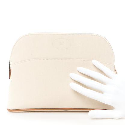 Hermes Cotton Canvas Bolide Travel Cosmetic Pouch Natural 2 of 9