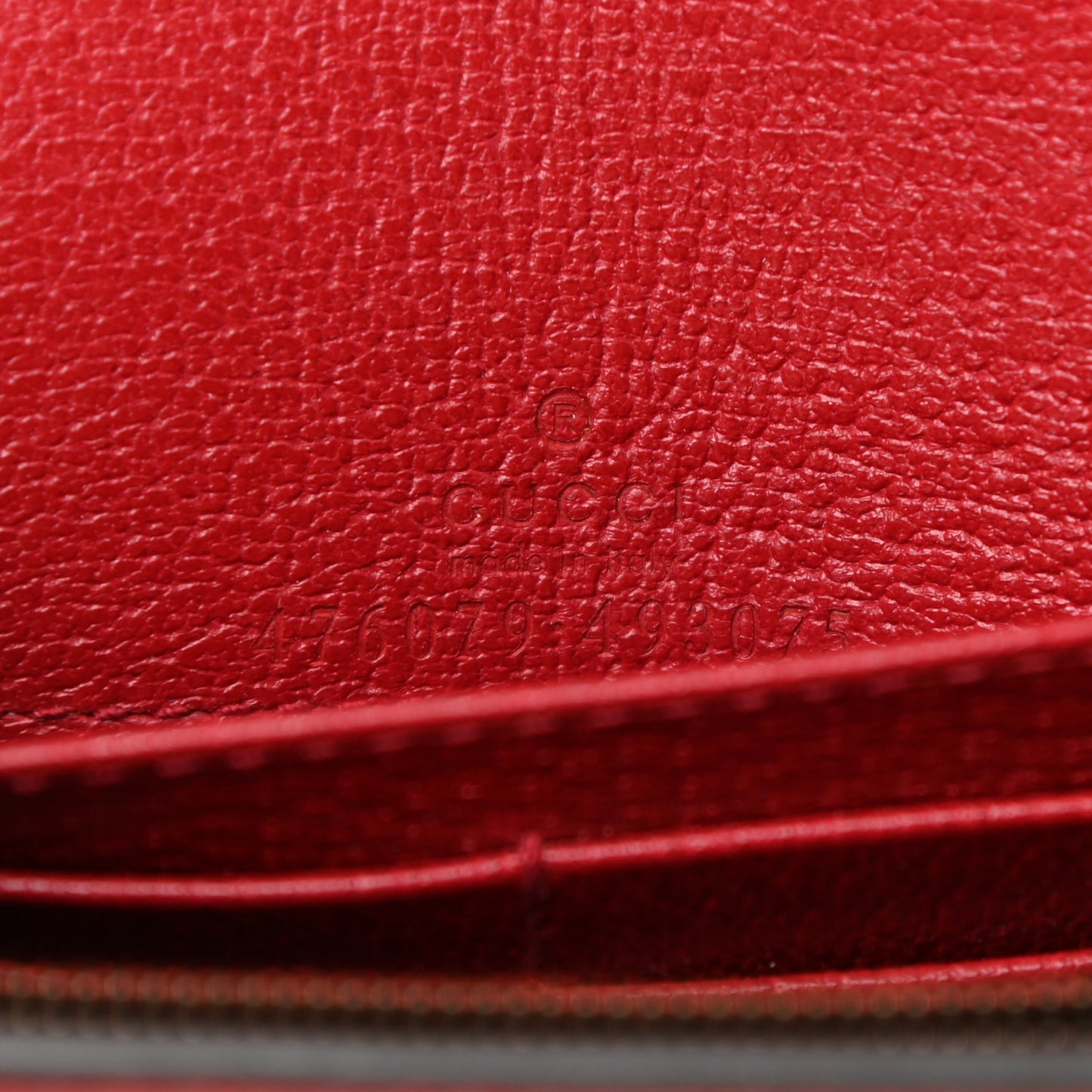 GG Supreme Monogram Web Queen Margaret Chain Wallet Red
