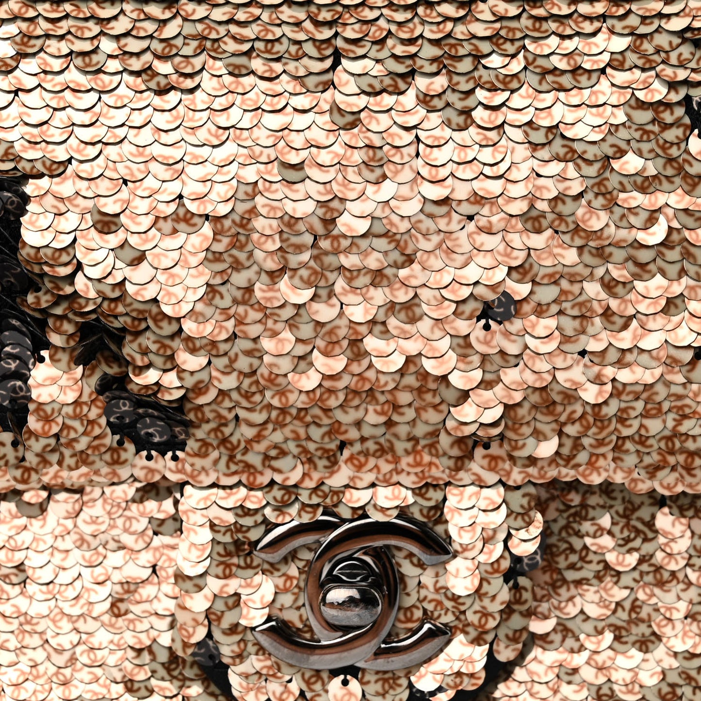 Sequin Classic Mini Flap Black Gold