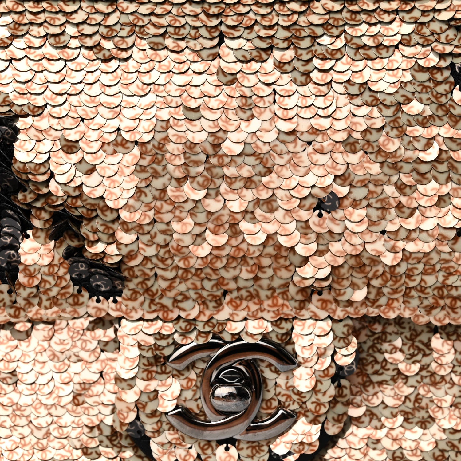 Chanel Sequin Classic Mini Flap Black Gold 8 of 10