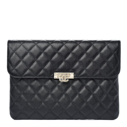 Chanel Caviar Quilted Medium Golden Class Pouch Black 1 of 9