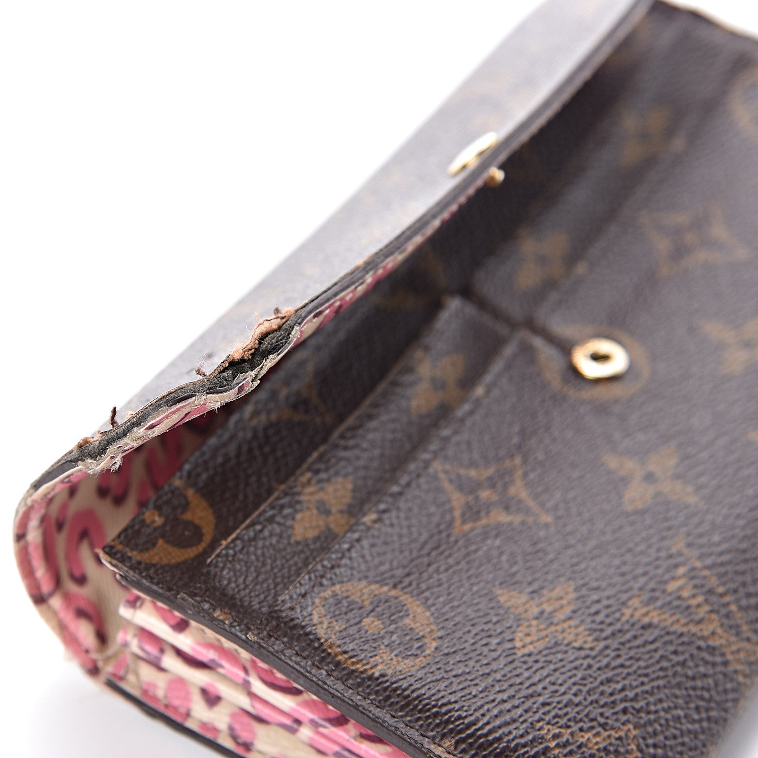 Louis Vuitton Monogram Leopard Sarah Wallet Blanc Corail 7 of 13