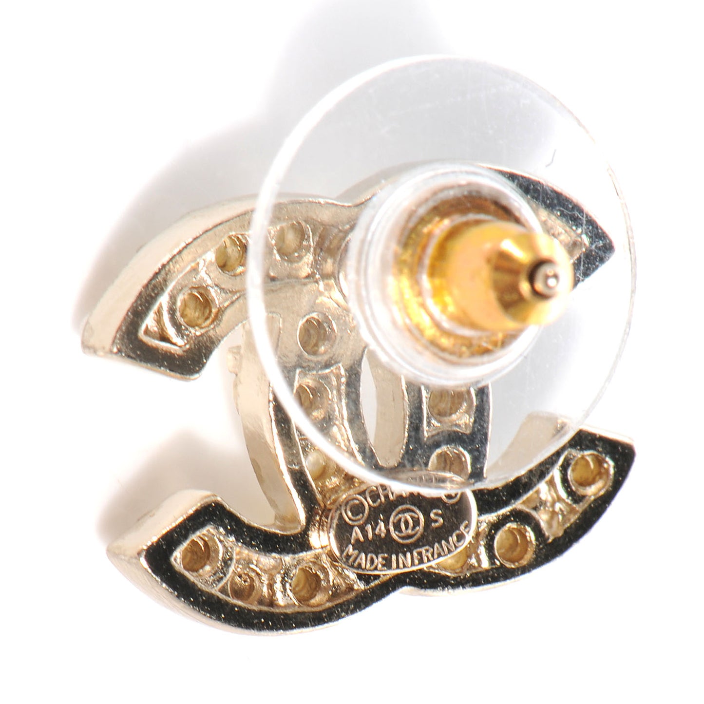 Pearl CC Logo Earrings Gold