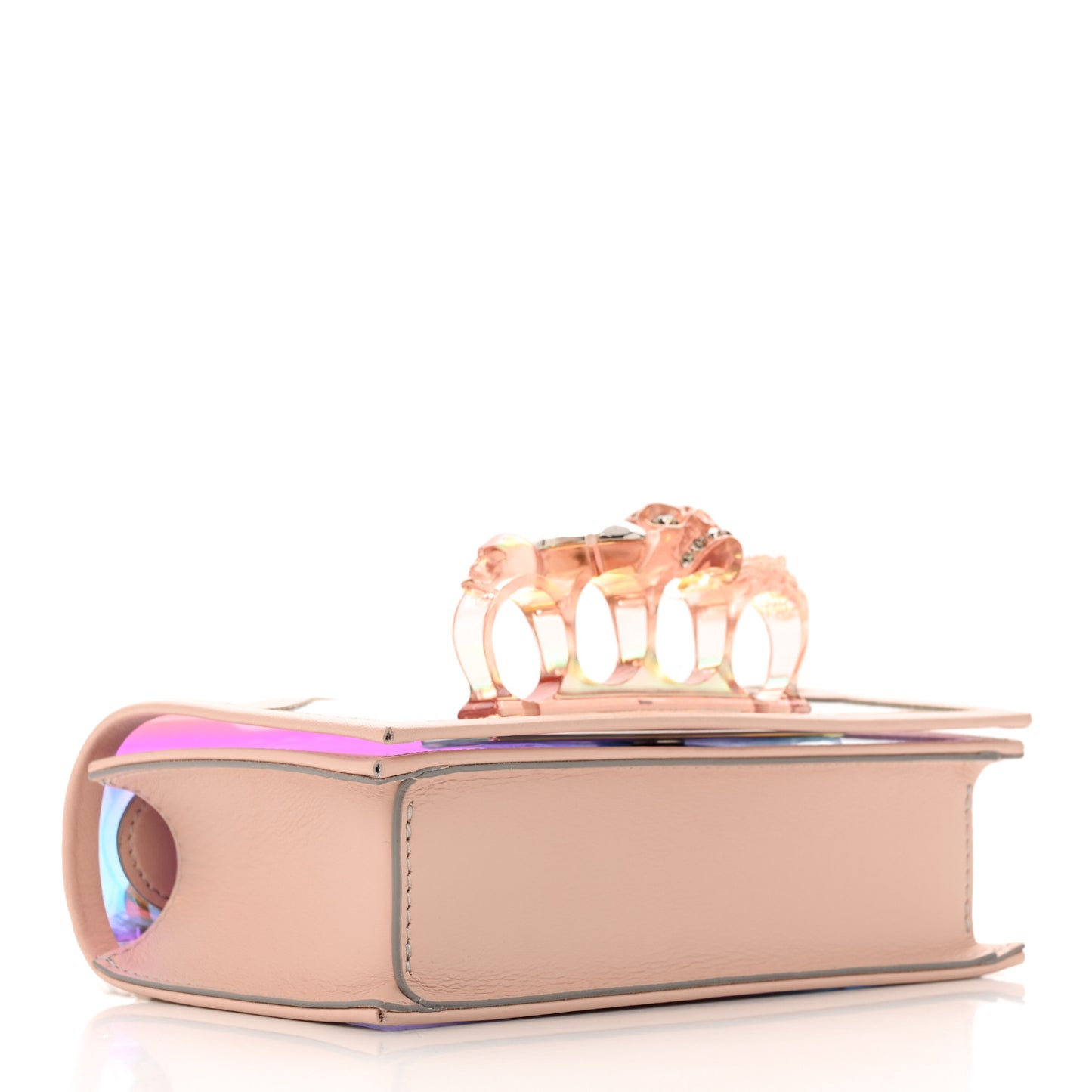 Iridescent PVC Calfskin Mini Knuckle Crossbody