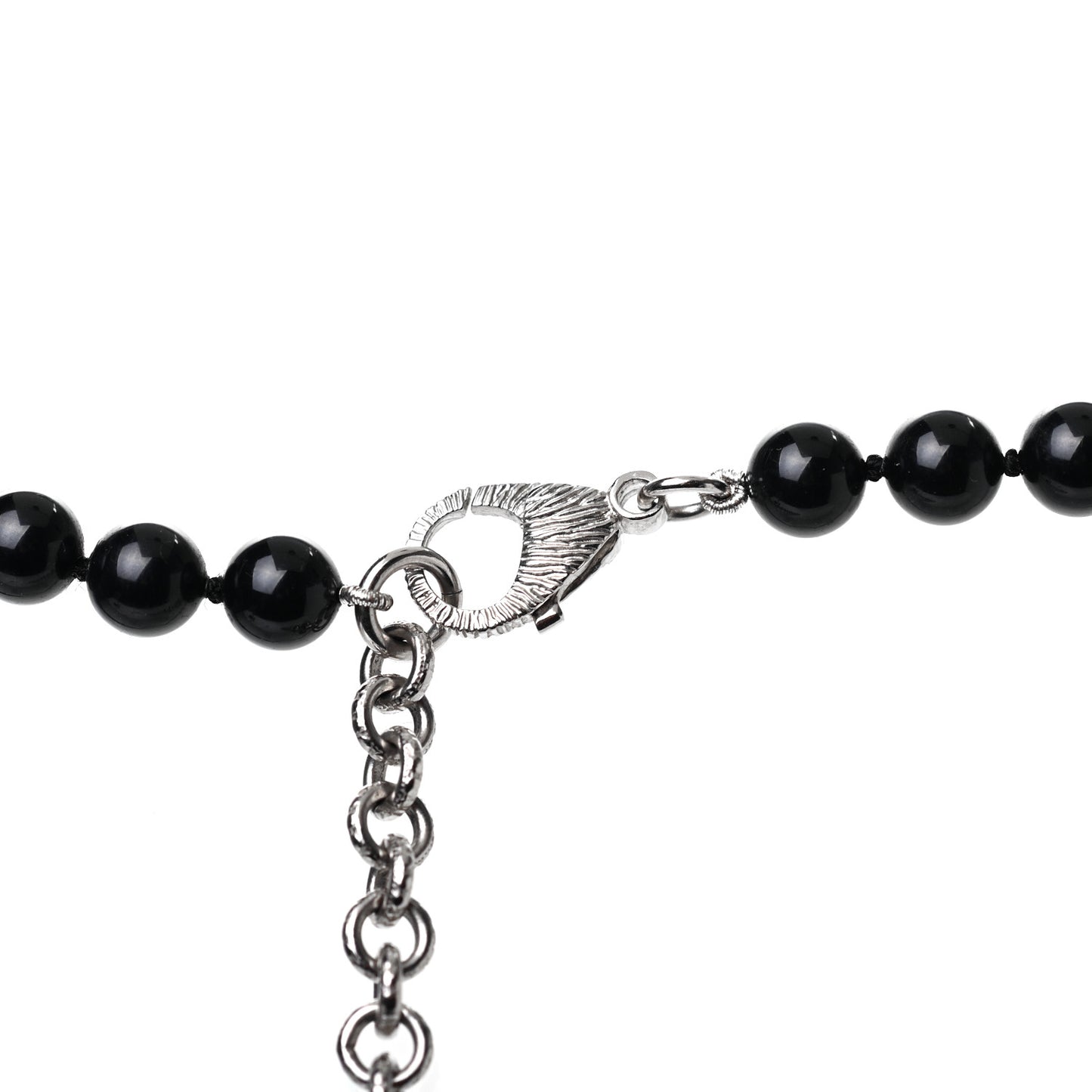 Ruthenium Baguette Crystal CC Beaded Long Necklace Black