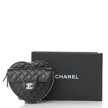 Chanel Lambskin Quilted CC In Love Heart Bag Black 11 of 11