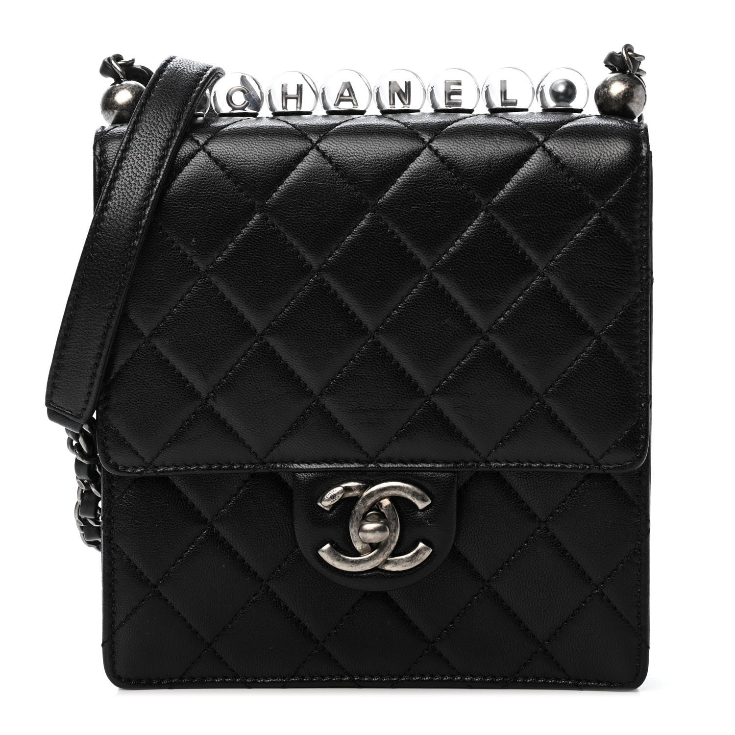 Chanel Goatskin Quilted Chic Pearls Flap Black 1 of 4