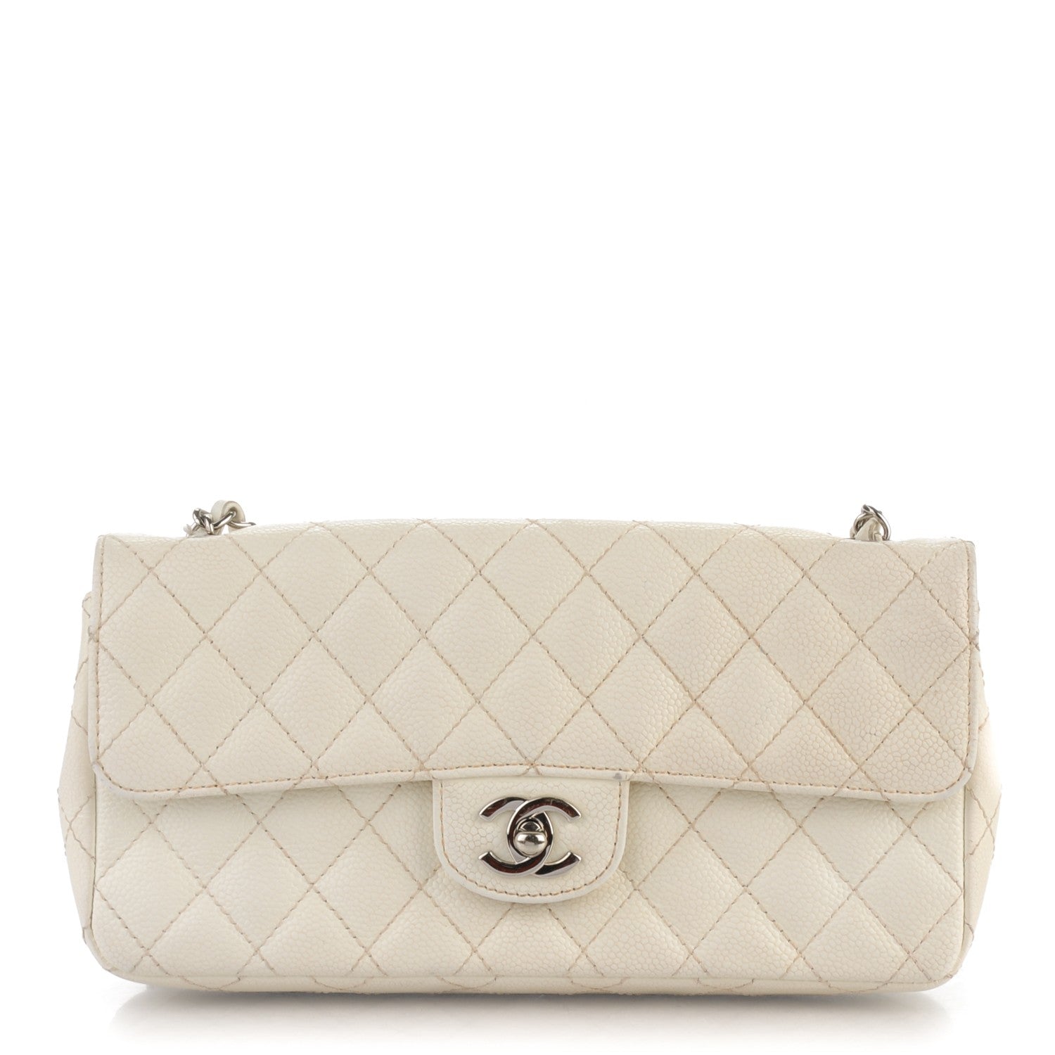 Chanel Caviar Quilted East West Flap White 1 of 7