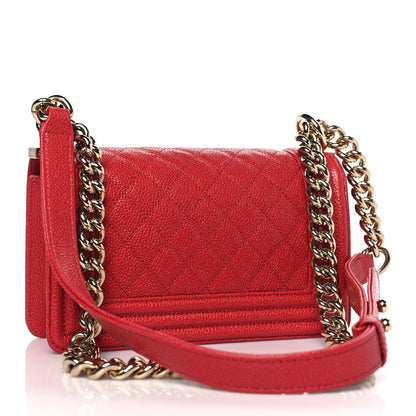 Chanel Caviar Quilted Small Boy Flap Red 3 of 10