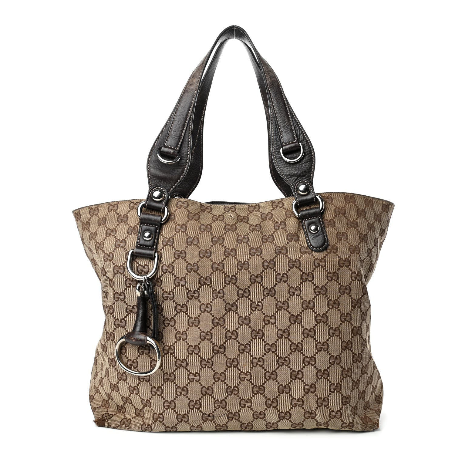 Gucci Monogram Medium Icon Bit Tote Dark Brown 1 of 5