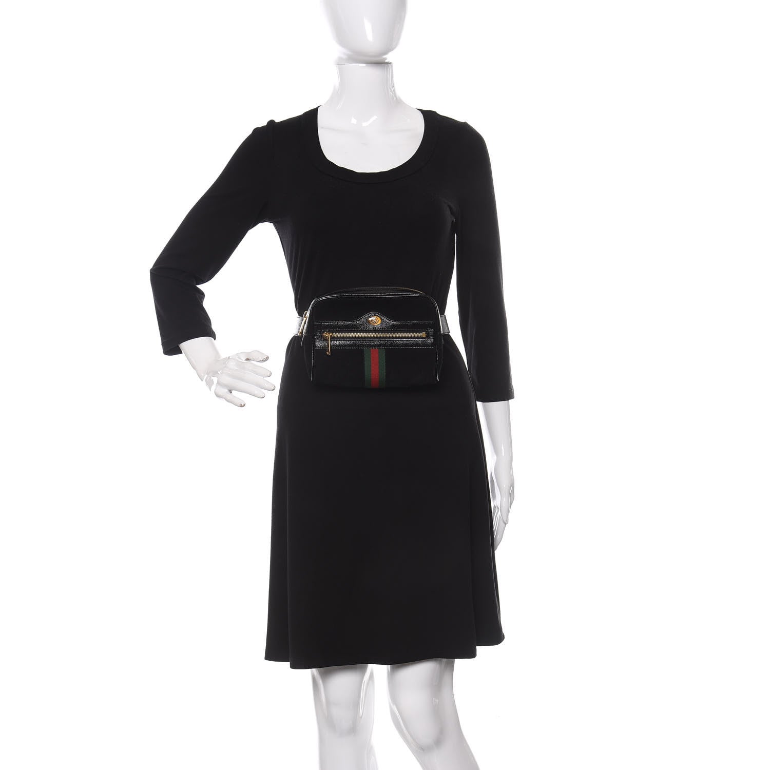 Gucci Suede Small Ophidia Belt Bag Black 3 of 10