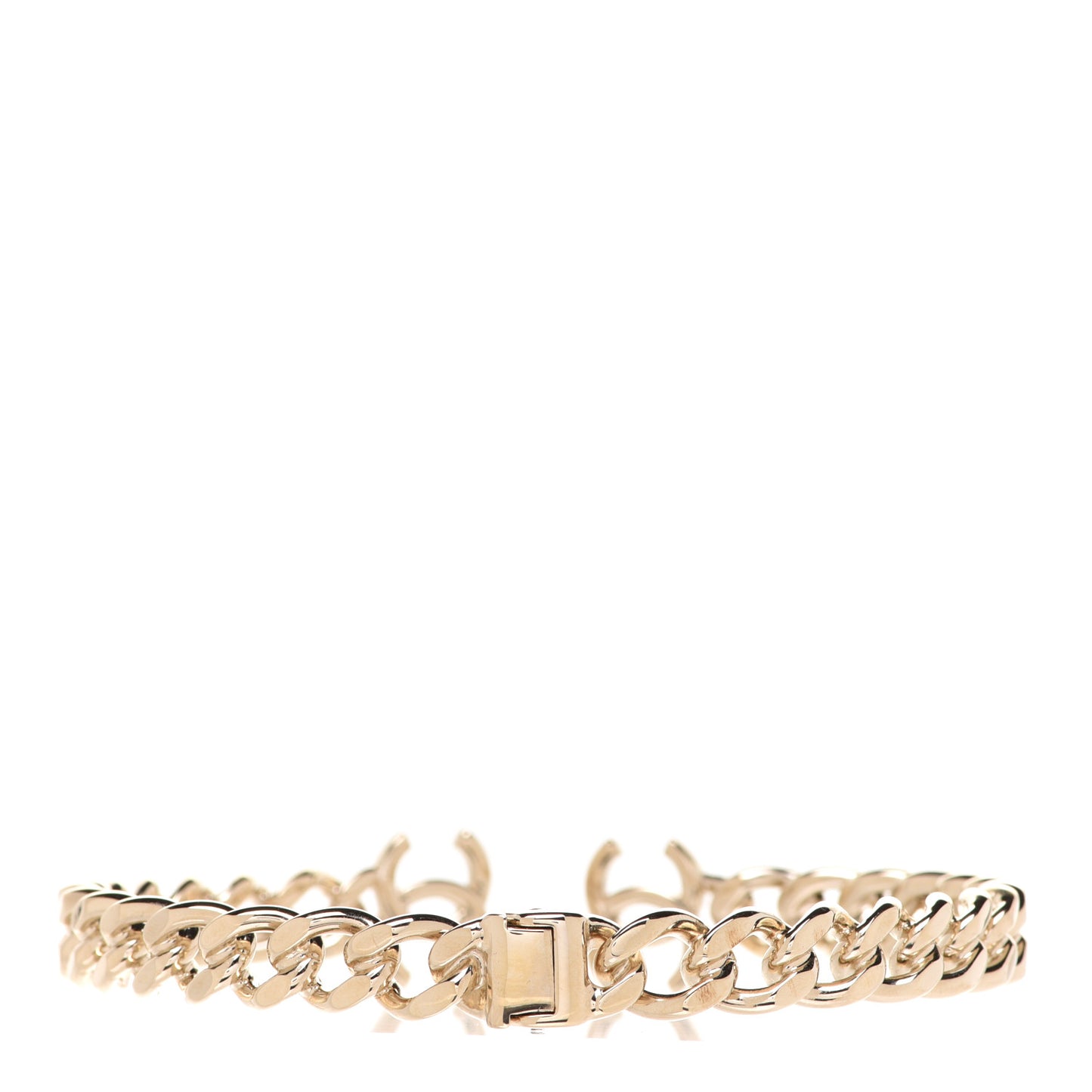 Metal CC Chain Link Choker Necklace M Gold