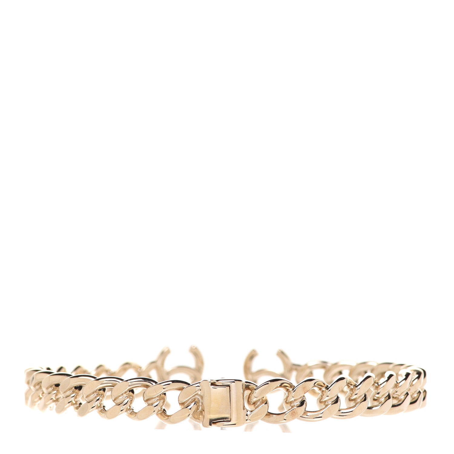 Chanel Metal CC Chain Link Choker Necklace M Gold 3 of 5